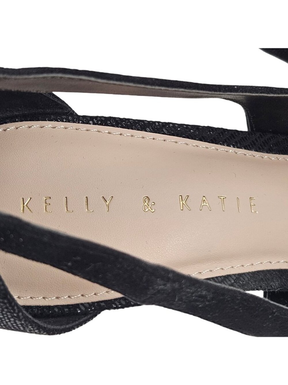 Kelly & Katie Heels KK Zonya Womens Size 9.5M Black Suede Shoes Bow Accent - Picture 7 of 10